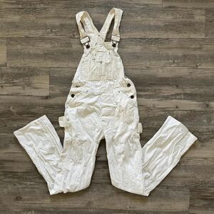 Vintage 50s Duck Head Union Made White Overalls Size 28X30